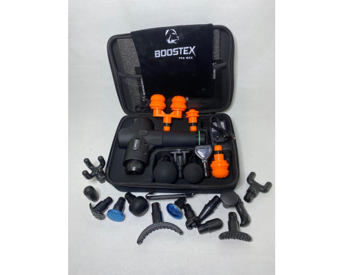 Ударний масажний пістолет тригерних точок Boostex (massage gun) 30 режимів, 21 насадка, кейс.