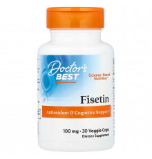 Витамины для мозга, Fisetin, Doctor's Best, 100 мг, 30 вегетерианских капсул