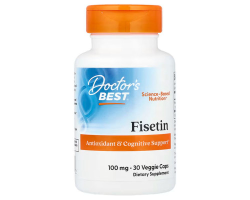 Витамины для мозга, Fisetin, Doctor's Best, 100 мг, 30 вегетерианских капсул