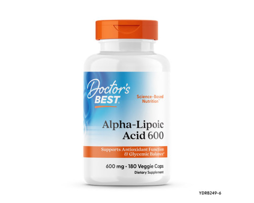 Альфа-липоевая кислота, Alpha-Lipoic Acid, Doctor's Best, 600 мг, 180 веганских капсул