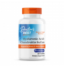 Гиалуроновая кислота с хондроитином, Hyaluronic Acid with Chondroitin, Doctor's Best, с коллагеном BioCell, 60 таблеток