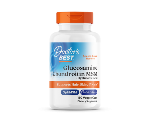 Глюкозамин, xондроитин, МСМ + гиалуроновая кислота, Glucosamine Chondroitin MSM, Doctor's Best, 150 капсул