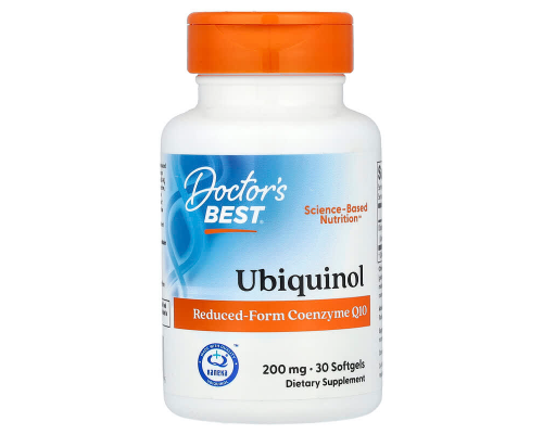 Убіхінол, Ubiquinol, Doctor's Best, 200 мг, 30 гелевих капсул