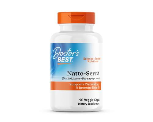 Наттокиназа и серрапептаза, Best Natto-Serra, Doctor's Best, 90 капсул