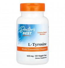 Тирозин, L-Tyrosine, Doctor's Best, 500 мг, 120 капсул