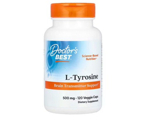 Тирозин, L-Tyrosine, Doctor's Best, 500 мг, 120 капсул