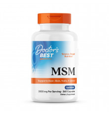 Метилсульфонілметан, МСМ, MSM with OptiMSM, Doctor's Best, 3000 мг, 360 капсул