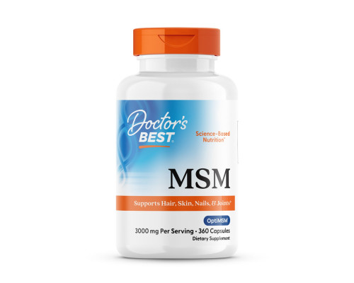 Метилсульфонілметан, МСМ, MSM with OptiMSM, Doctor's Best, 3000 мг, 360 капсул