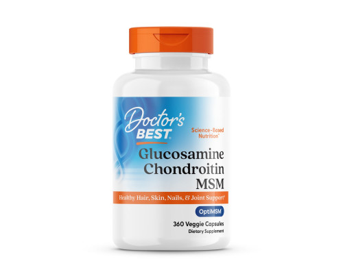 Глюкозамин хондроитин МСМ, Glucosamine Chondroitin MSM, Doctor's Best, 360 вегетарианских капсул