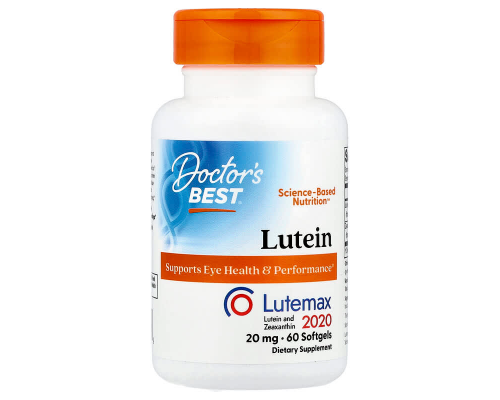 Лютеїн, Lutein, Lutemax 2020, Doctors Best, 20 мг, 60 гелевих капсул