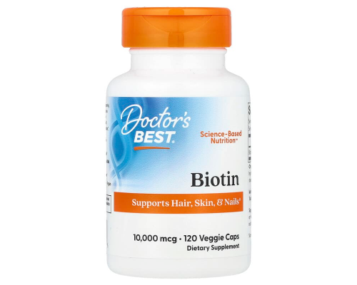 Біотин, Biotin, Doctor's Best, 10 000 мкг, 120 веганських капсул