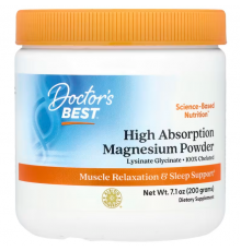 Магній хелат, Magnesium with TRAACS, Doctor's Best, порошок, 200 грам
