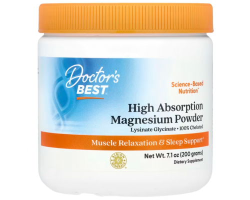 Магній хелат, Magnesium with TRAACS, Doctor's Best, порошок, 200 грам