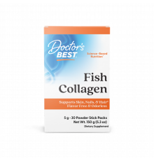 Коллаген рыбий, Fish Collagen with Naticol, Doctor's Best, с Naticol, 5 г, 30 стиков (150 г)
