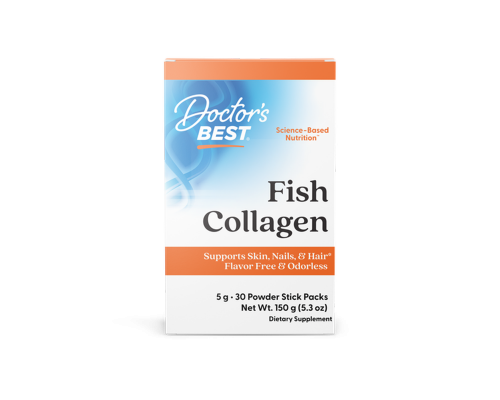 Коллаген рыбий, Fish Collagen with Naticol, Doctor's Best, с Naticol, 5 г, 30 стиков (150 г)