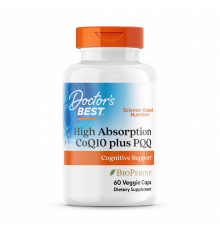 Коэнзим CoQ10 плюс PQQ, High Absorption CoQ10, Doctor's Best, 60 капсул