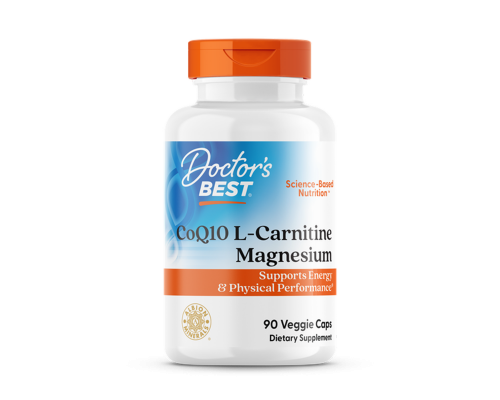 Коензим Q10 карнітин та магній, CoQ10 L-Carnitine Magnesium, Doctor's Best, 90 веганських капсул