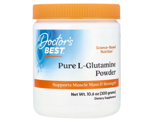 Глютамин, порошок, Pure L-Glutamine, Doctor's Best, 300 г
