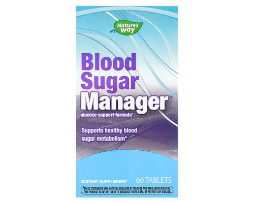 Уровень сахара в крови, Blood Sugar Manager, Nature's Way, 60 веганских таблеток