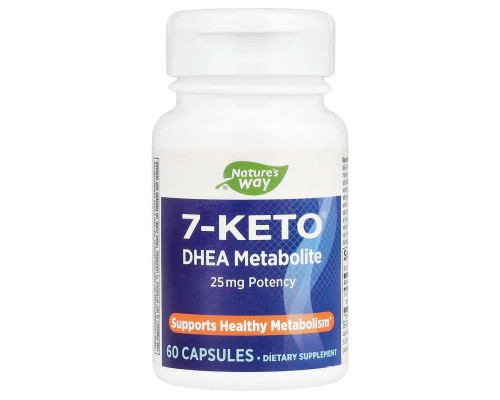 7-Кето ДГЭА метаболит, 7-KETO, DHEA Metabolite, Nature's Way, 25 мг, 60 веганских капсул