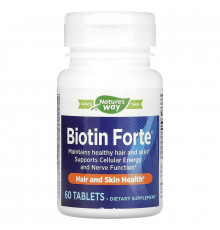 Биотин, Biotin Forte, Nature's Way, экстра сила, 60 таблеток