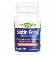 Біотин форте з цинком, Biotin Forte® with Zinc, Nature's Way, 3 мг, 60 таблеток