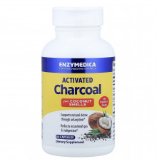Активированный уголь, Activated Charcoal, Enzymedica, 60 капсул