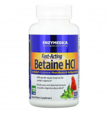 Бетаин гидрохлорид, Betaine HCI, Enzymedica, 120 капсул