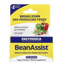 Фермент для переваривания сложных углеводов, BeanAssist, Enzymedica, 30 капсул