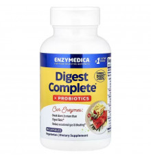 Ферменты и пробиотики, Digest + Probiotics, Enzymedica, 90 капсул