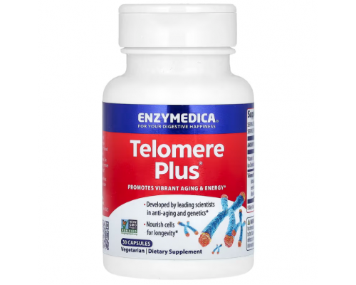Защита теломер, Telomere Plus, Enzymedica, 30 капсул