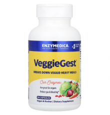 Ферменты для пищеварения, VeggieGest, Enzymedica, для переваривания растительной клетчатки, 90 капсул