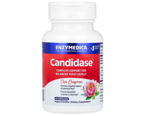 Поддержка пищеварения, Candidase, Enzymedica, 42 капсулы