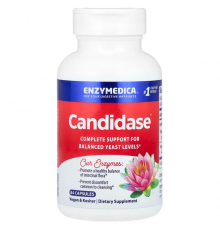 Поддержка здоровой микрофлоры кишечника, Candidase, Enzymedica, 84 капсулы