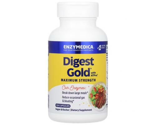 Пищеварительные ферменты, Digest Gold with ATPro, Enzymedica, 120 капсул