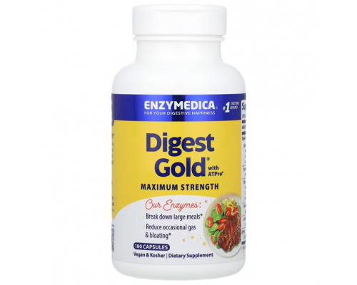 Пищеварительные ферменты, Digest Gold with ATPro, Enzymedica, 180 капсул