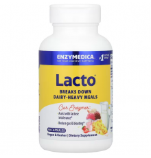 Ферменты для переваривания лактозы, Lacto, Enzymedica, 90 капсул