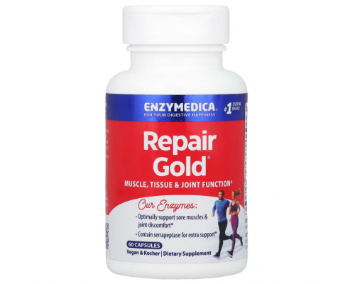 Серрапептаза для суставов, Repair Gold, Enzymedica, 60 капсул