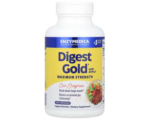 Пищеварительные ферменты, Digest Gold with ATPro, Enzymedica, 240 капсул