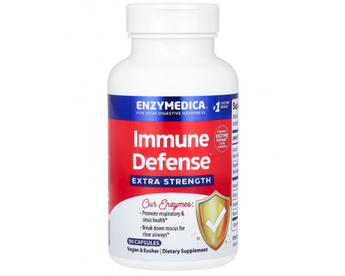 Укрепление иммунитета, Immune Defense, Enzymedica, с повышенной силой действия, 90 капсул