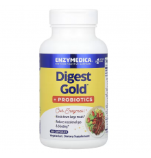 Пробиотики + ферменты, Digest Gold + Probiotics, Enzymedica, 180 капсул