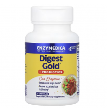 Ферменти і пробіотики, Digest Gold + Probiotics, Enzymedica, 45 капсул
