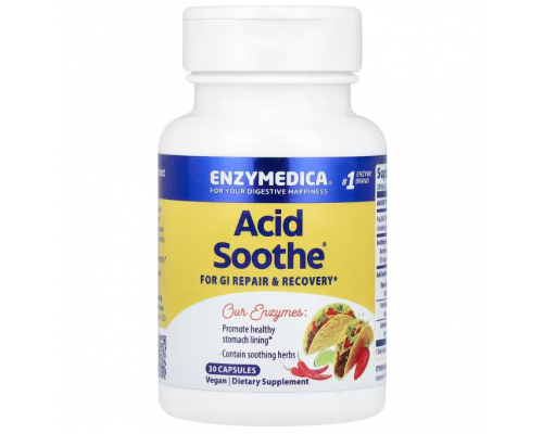Энзимы, Acid Soothe, Enzymedica, 30 капсул