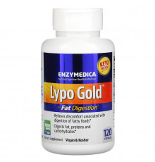 Оптимизатор переваривания жира, Lypo Gold, Enzymedica, ферменты, 120 капсул