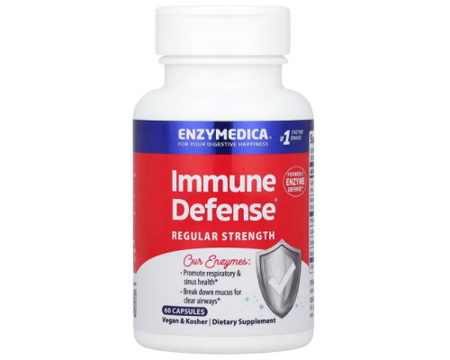 Защита иммунитета, Immune Defense, Enzymedica, с протеолитическими ферментами, 60 капсул