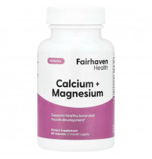 Кальций и магний,  Prenatal Calcium + Magnesium, Fairhaven Health, пренатальный, 60 капсул