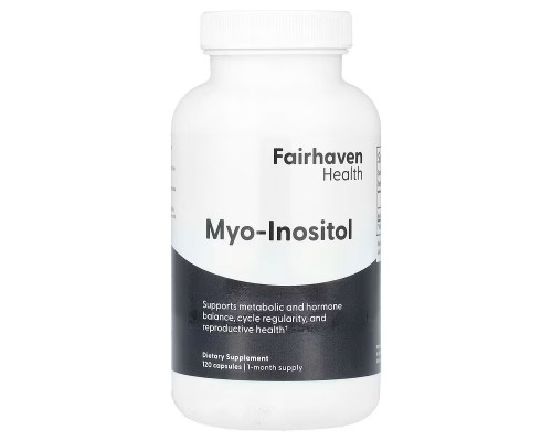 Мио-инозитол, для женщин и мужчин, Myo-Inositol, Fairhaven Health, 2000 мг, 120 капсул (500 мг в капсуле)