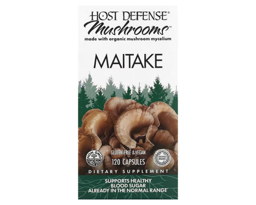 Майтаке, Maitake, Host Defense, Mushrooms, 120 капсул