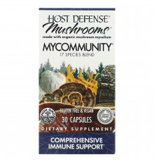 Поддержка иммунитета, Mushrooms, MyCommunity, Fungi Perfecti, Host Defense Mushrooms, 30 капсул
