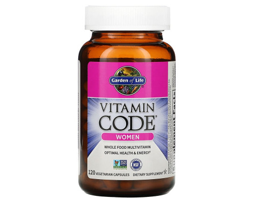 Сырые Витамины для женщин,  Whole Food Multivitamin for Women, Garden of Life, цельнопищевые, 120 вегетарианских капсул